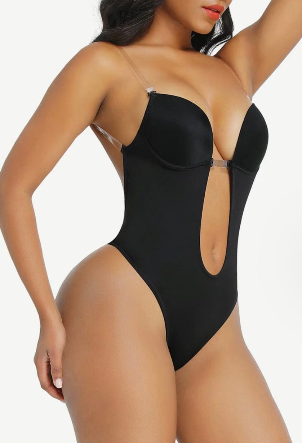 Backless Plunging Neckline Body Shaper With Tummy Control – Snatched  Silhouettes
